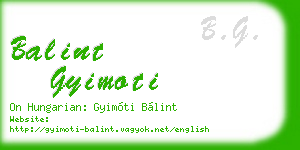balint gyimoti business card