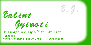 balint gyimoti business card